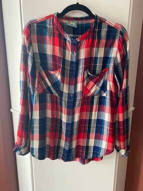 C&C California Red, Navy & Cream Plaid Shirt
